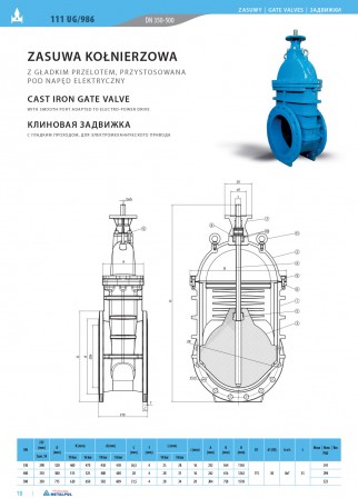 Cast iron gate valve DN350 111UG/986